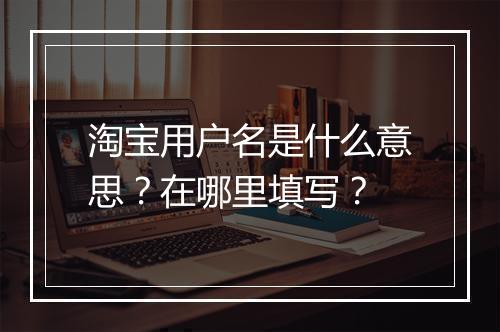 淘宝用户名是什么意思？在哪里填写？