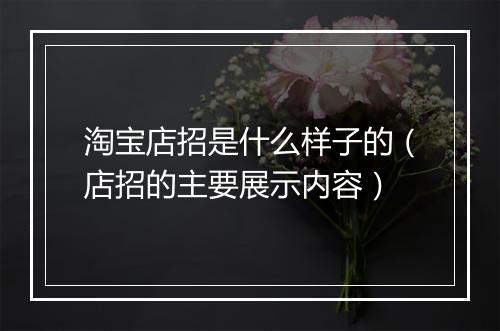 淘宝店招是什么样子的（店招的主要展示内容）