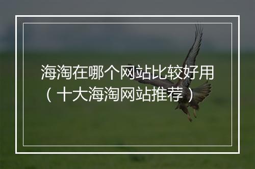 海淘在哪个网站比较好用（十大海淘网站推荐）