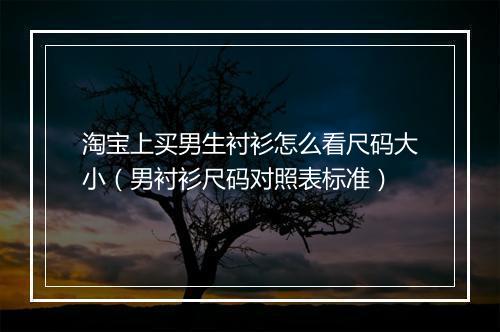 淘宝上买男生衬衫怎么看尺码大小（男衬衫尺码对照表标准）