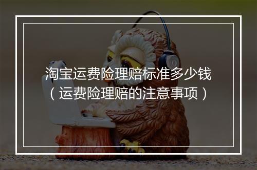 淘宝运费险理赔标准多少钱（运费险理赔的注意事项）