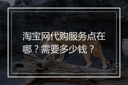 淘宝网代购服务点在哪？需要多少钱？