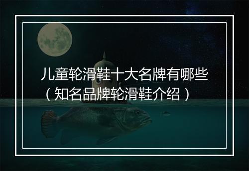 儿童轮滑鞋十大名牌有哪些（知名品牌轮滑鞋介绍）