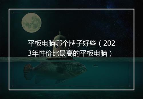 平板电脑哪个牌子好些（2023年性价比最高的平板电脑）