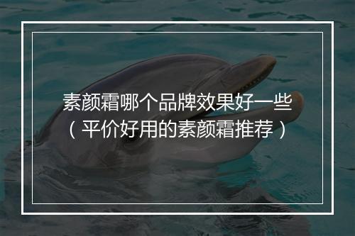 素颜霜哪个品牌效果好一些（平价好用的素颜霜推荐）