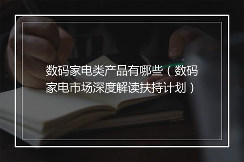 数码家电类产品有哪些（数码家电市场深度解读扶持计划）