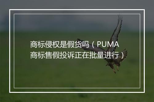 商标侵权是假货吗（PUMA商标售假投诉正在批量进行）