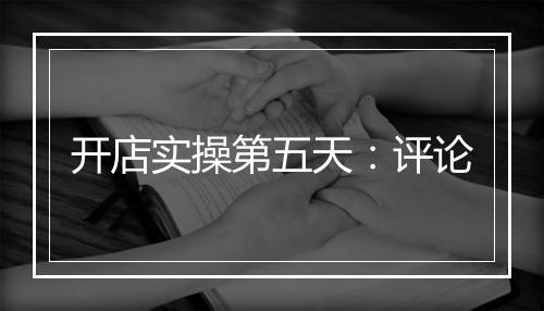 开店实操第五天：评论
