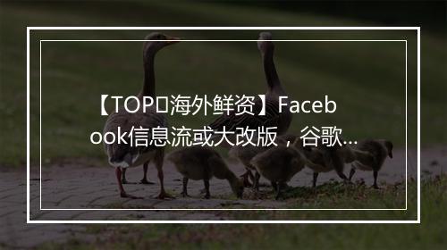 【TOP​海外鲜资】Facebook信息流或大改版，谷歌封杀猎豹移动全部APP