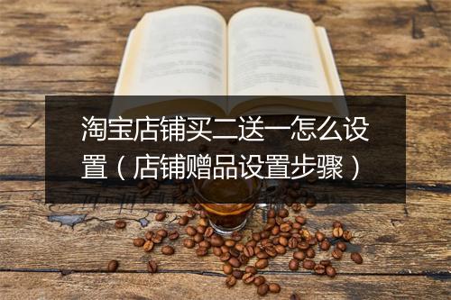 淘宝店铺买二送一怎么设置（店铺赠品设置步骤）