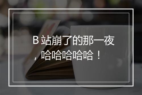 Ｂ站崩了的那一夜，哈哈哈哈哈！