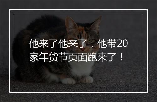 他来了他来了，他带20家年货节页面跑来了！