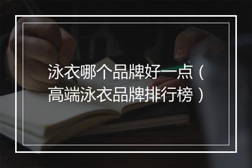 泳衣哪个品牌好一点（高端泳衣品牌排行榜）