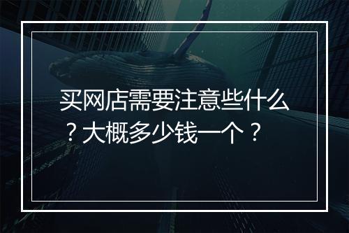 买网店需要注意些什么？大概多少钱一个？