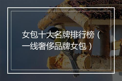 女包十大名牌排行榜（一线奢侈品牌女包）