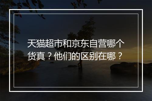 天猫超市和京东自营哪个货真？他们的区别在哪？