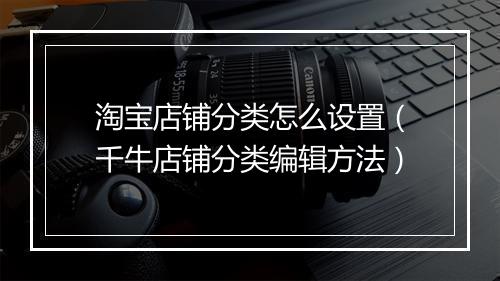 淘宝店铺分类怎么设置（千牛店铺分类编辑方法）