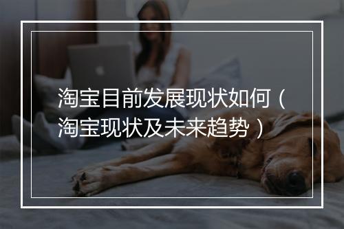 淘宝目前发展现状如何（淘宝现状及未来趋势）