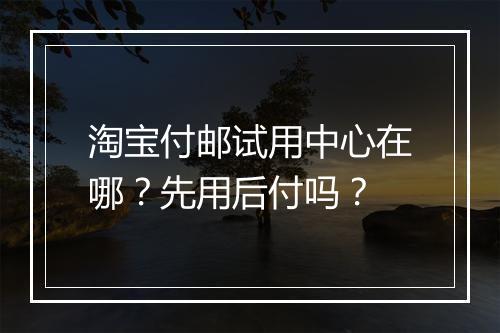 淘宝付邮试用中心在哪？先用后付吗？