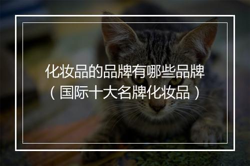 化妆品的品牌有哪些品牌（国际十大名牌化妆品）