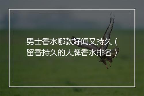 男士香水哪款好闻又持久（留香持久的大牌香水排名）
