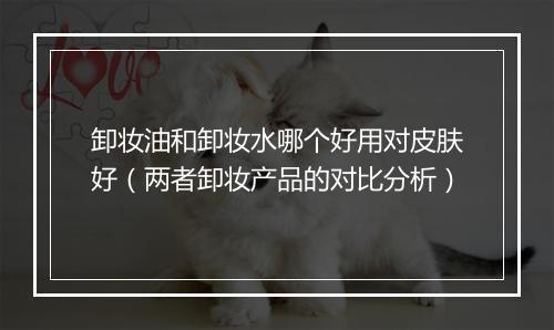 卸妆油和卸妆水哪个好用对皮肤好（两者卸妆产品的对比分析）