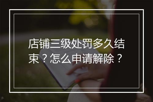 店铺三级处罚多久结束？怎么申请解除？