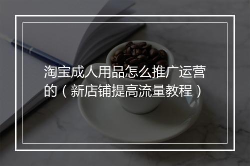 淘宝成人用品怎么推广运营的（新店铺提高流量教程）