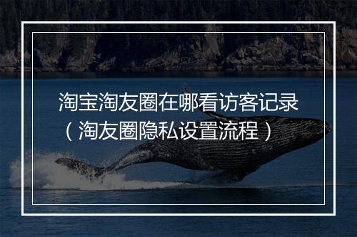 淘宝淘友圈在哪看访客记录（淘友圈隐私设置流程）