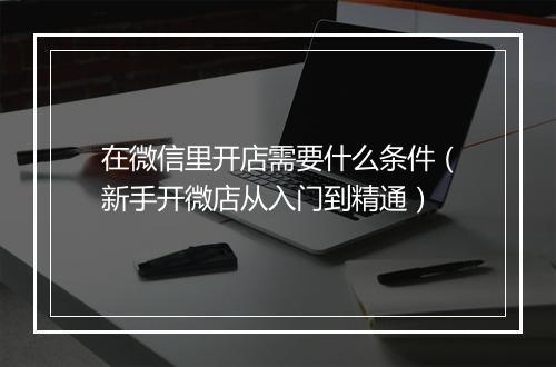在微信里开店需要什么条件（新手开微店从入门到精通）