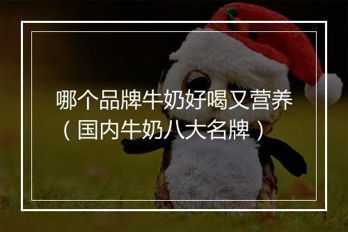 哪个品牌牛奶好喝又营养（国内牛奶八大名牌）