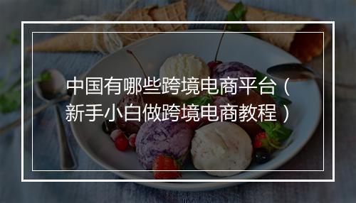 中国有哪些跨境电商平台（新手小白做跨境电商教程）