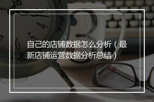 自己的店铺数据怎么分析（最新店铺运营数据分析总结）