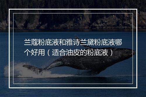 兰蔻粉底液和雅诗兰黛粉底液哪个好用（适合油皮的粉底液）