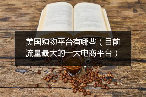 美国购物平台有哪些（目前流量最大的十大电商平台）