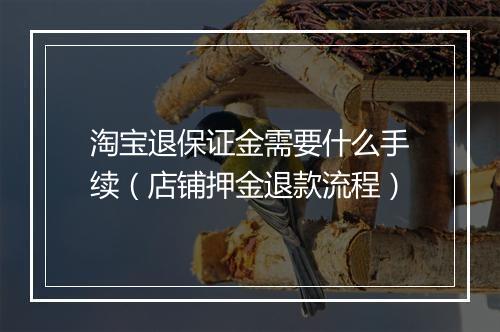 淘宝退保证金需要什么手续（店铺押金退款流程）