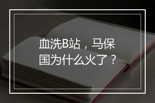 血洗B站，马保国为什么火了？