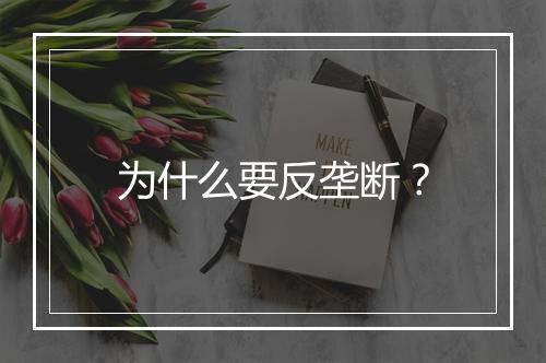 为什么要反垄断？