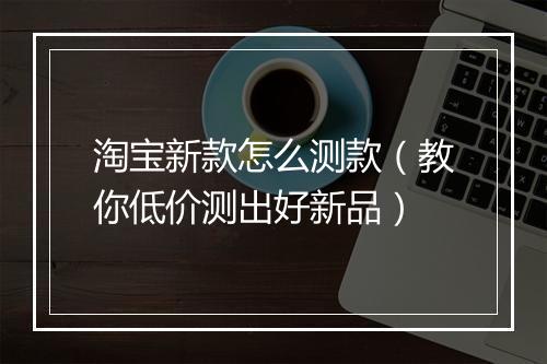 淘宝新款怎么测款（教你低价测出好新品）
