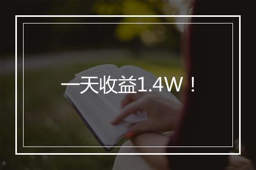 一天收益1.4W！