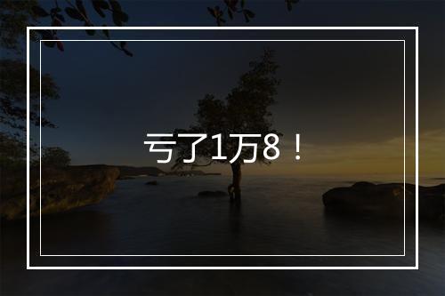 亏了1万8！