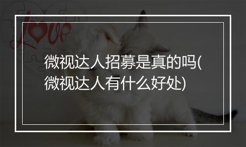 微视达人招募是真的吗(微视达人有什么好处)