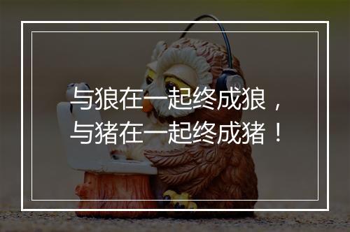 与狼在一起终成狼，与猪在一起终成猪！