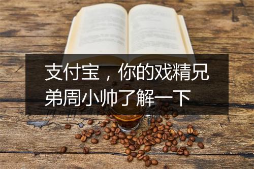 支付宝，你的戏精兄弟周小帅了解一下