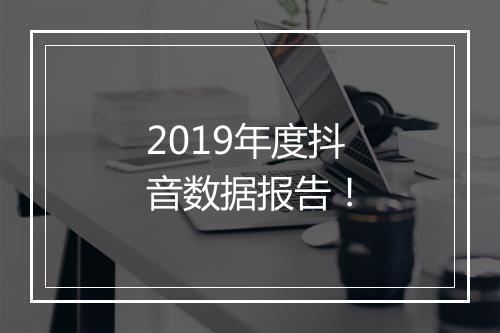 2019年度抖音数据报告！