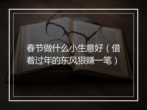 春节做什么小生意好（借着过年的东风狠赚一笔）