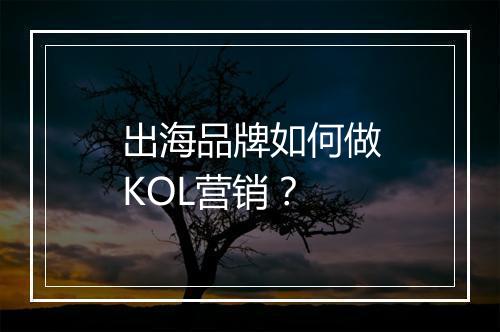 出海品牌如何做KOL营销？