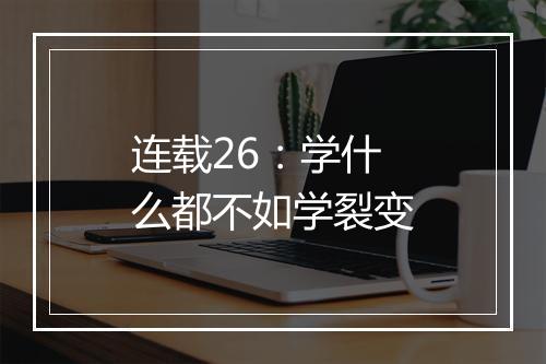 连载26：学什么都不如学裂变