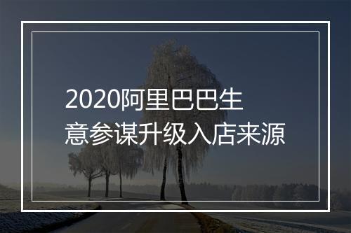 2020阿里巴巴生意参谋升级入店来源