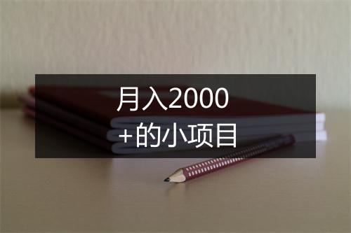月入2000+的小项目